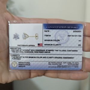 NWT Macy's Diamond Stud Earrings (1/2 ct. t.w.) in 14K Yellow Gold